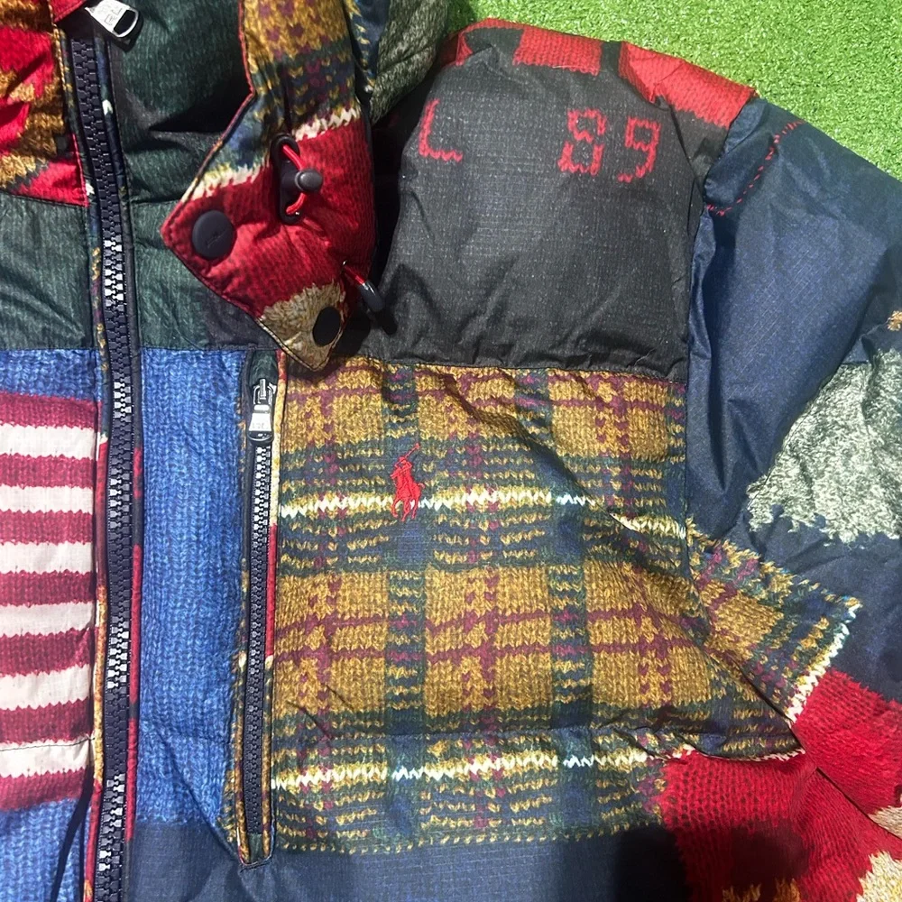 Polo Ralph Lauren Country USA Flag Patchwork Down Jacket Coat Size 2XL $398 - Picture 2 of 9